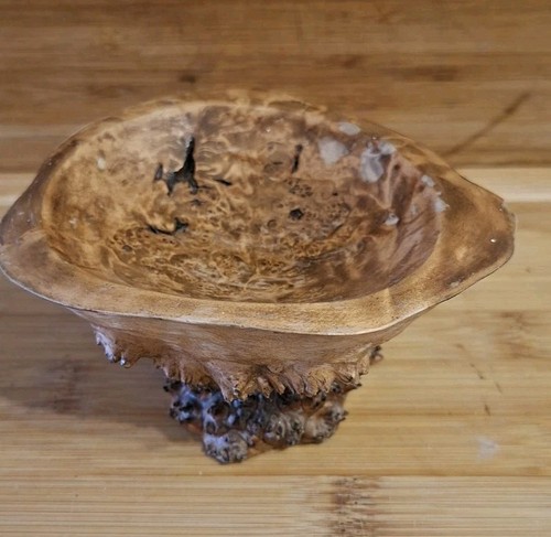 Vintage schale aus maserholz - schale,