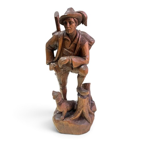 Holzfigur jäger mit - holzfigur,