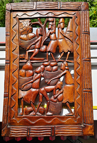 Afrikanisches holzrelief - afrikanisches,