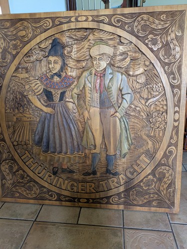Holzrelief geschnitzt ddr 70er - geschnitzt,