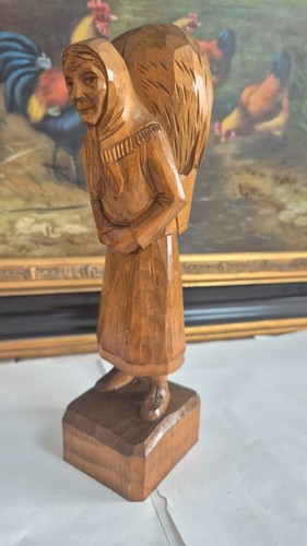 Vintage holzfigur bäuerin - vintage, „bäuerin