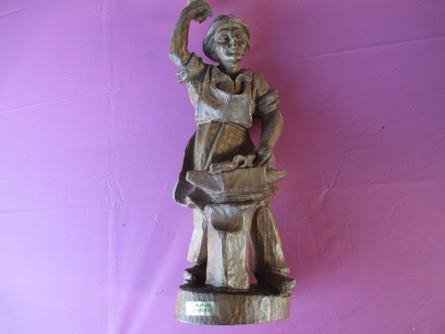 Holzfigur schmied amboss m - holzfigur,