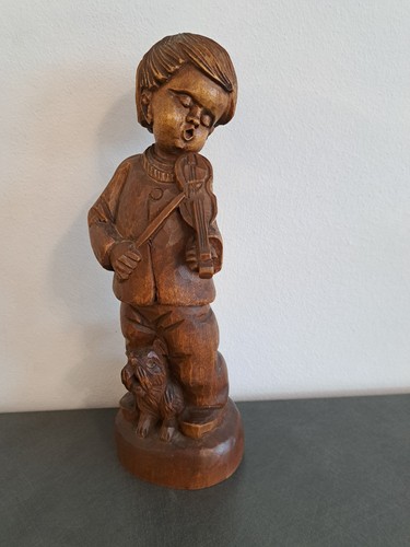 Vintage holzfigur singender - vintage,