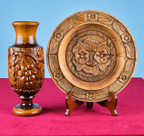 Vintage holzkunst set - vintage,