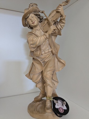 Geschnitzte holzfigur geiger - geschnitzte,
