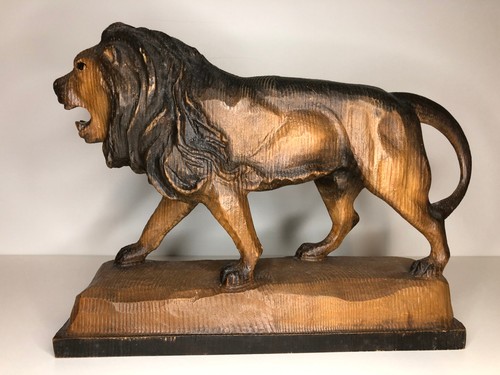 Bergmann holz löwe skulptur - bergmann,