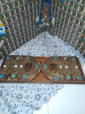 antike Holz Messing Bein