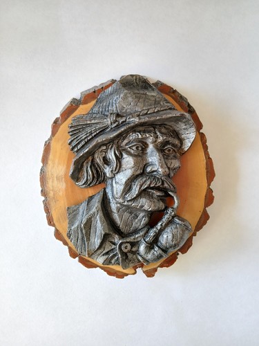 Vintages wandrelief jäger mit - wandrelief,