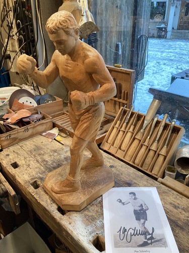 Max schmeling holzfigur unikat - schmeling,