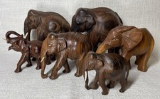 6 Holz Elefanten