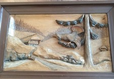 Schwarzwaldbild geschnitzt