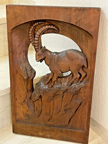 Holzbild steinbock - steinbock,
