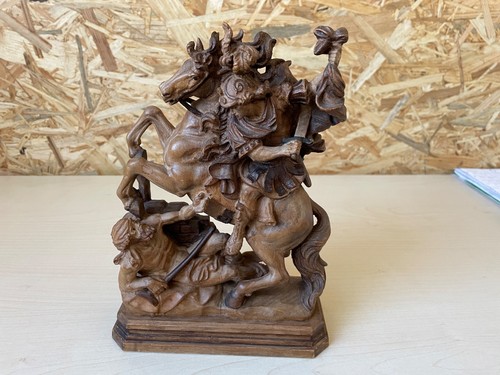 Holzfigur heiliger martin - holzfigur, auf