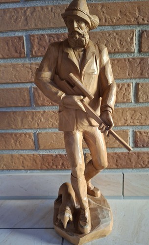 Holzschnitzfigur jäger 45cn - holzschnitzfigur,
